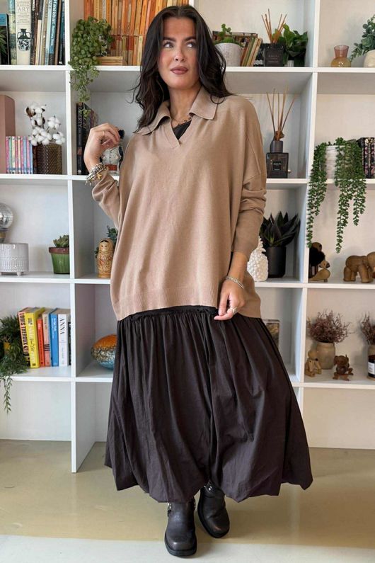 Ellis Oversized Rugby Knit Camel /23 =